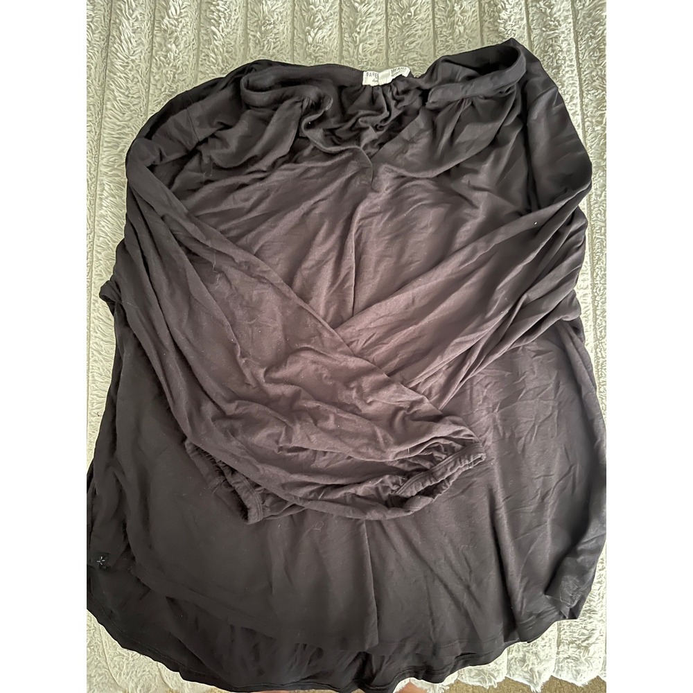 Barefoot Dreams Cozychic Ultra Lite Long Sleeve Lounge Top Black Womens Large